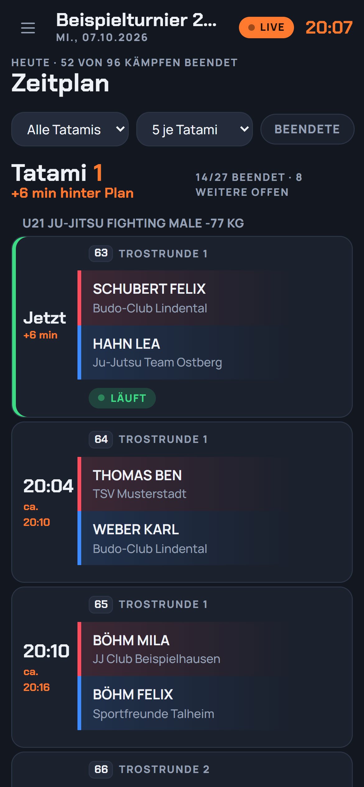 Zeitplan am Handy